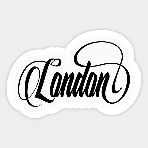 Inspired by London / Black Sticker by MrKovach